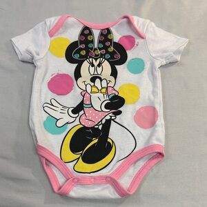 Disney - Minnie Mouse Bodysuit - Pink, White, Yellow, Blue